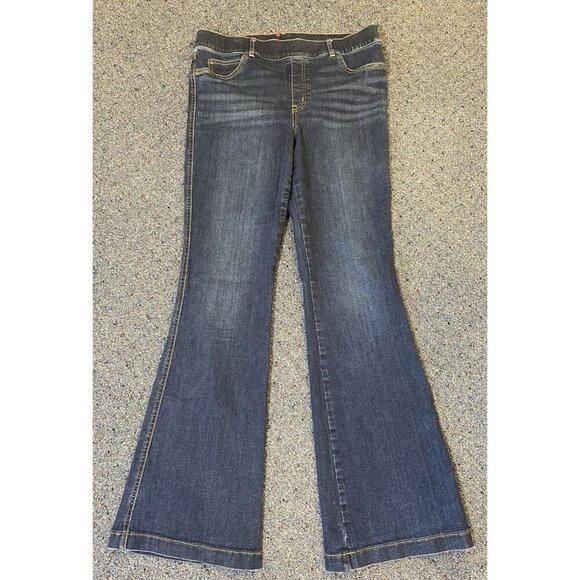 Spanx Pull On Jeans Flare Medium Wash Extra Large *no size tag* - Picture 1 of 3
